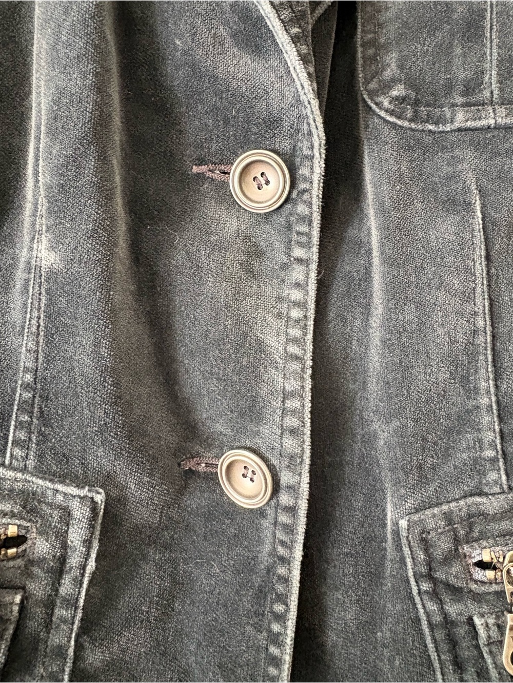 INC International Concepts Deep Gray-Blue Velvet Blazer Jacket - Picture 8 of 8